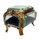 Antique French Palais Royal Ormolu Glass Wedding Ring Presentation Casket Box