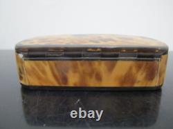Antique GEORGIAN Faux Tortoiseshell Small Hinged Lid Snuff Trinket Casket BOX