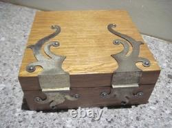 Antique Gothic Lock Box Pat Date July 1st, 1890 with Key
