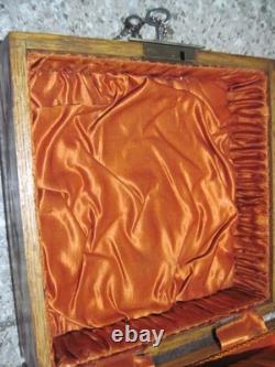 Antique Gothic Lock Box Pat Date July 1st, 1890 with Key