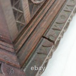 Antique Gothic Style Chip Carved Walnut Keepsake Box C1860
