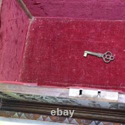 Antique Gothic Style Chip Carved Walnut Keepsake Box C1860