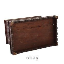 Antique Gothic Style Chip Carved Walnut Keepsake Box C1860