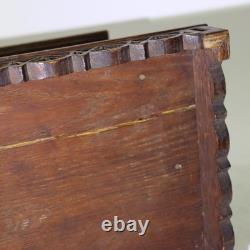 Antique Gothic Style Chip Carved Walnut Keepsake Box C1860