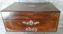 Antique Inlaid Sewing Box 11.5 x 8.5 x 5