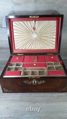 Antique Inlaid Sewing Box 11.5 x 8.5 x 5