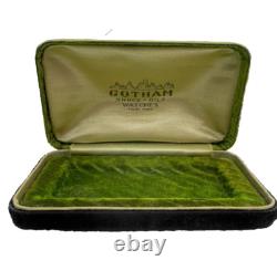 Antique Jewelry Box Gotham Green Velvet Well Preserved Great Condition For Watch