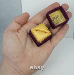 Antique Kramer Jewelers Hoboken NJ Purple Velvet Ring Box Display Deco Vintage