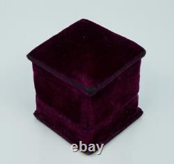 Antique Kramer Jewelers Hoboken NJ Purple Velvet Ring Box Display Deco Vintage