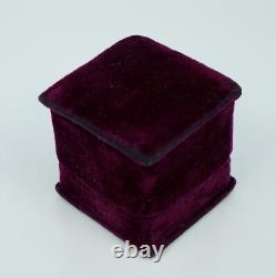 Antique Kramer Jewelers Hoboken NJ Purple Velvet Ring Box Display Deco Vintage