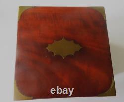 Antique Mahogany Tantalus Box with Brass Trim & Red Velvet Lining