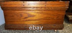 Antique Oak Miniature Chest 19 X 9 X 8.5 Original Hardware VERY NICE