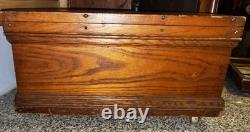 Antique Oak Miniature Chest 19 X 9 X 8.5 Original Hardware VERY NICE