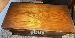 Antique Oak Miniature Chest 19 X 9 X 8.5 Original Hardware VERY NICE
