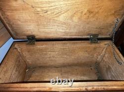 Antique Oak Miniature Chest 19 X 9 X 8.5 Original Hardware VERY NICE