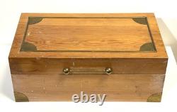 Antique Or Vintage Wood And Brass Campaign Style Box
