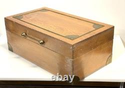 Antique Or Vintage Wood And Brass Campaign Style Box
