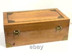 Antique Or Vintage Wood And Brass Campaign Style Box