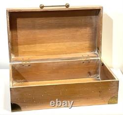 Antique Or Vintage Wood And Brass Campaign Style Box