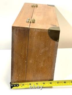 Antique Or Vintage Wood And Brass Campaign Style Box