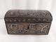 Antique Oriental Silver Brass Ottoman Inlaid Wood Jewelry Box Trinket Hand Made
