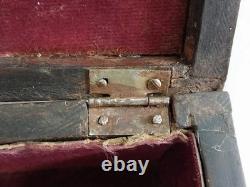 Antique Oriental Silver Brass Ottoman Inlaid wood Jewelry box trinket Hand made