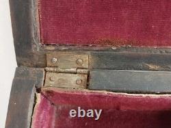 Antique Oriental Silver Brass Ottoman Inlaid wood Jewelry box trinket Hand made