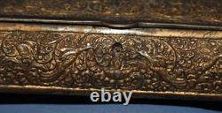 Antique Ornate Floral Metal footed jewellery box