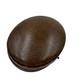 Antique Oval Jewelry Box Brown Leather Button Closure Velvet Lng Great Condition