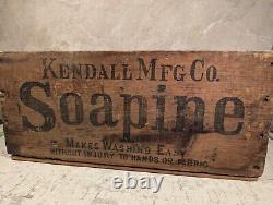 Antique Soapine French Laundry Soap Providence R. I. U. S. A. Kendall Co. Primitive