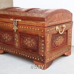 Antique Style Wooden Box Treasure Pirate Chest Collectible Vintage Gift