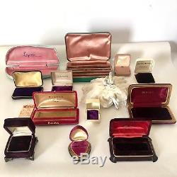 Antique Velvet Jewelry Presentation Box Lot 12 Push Button Ring Display VTG Pink