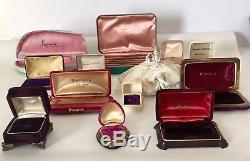 Antique Velvet Jewelry Presentation Box Lot 12 Push Button Ring Display VTG Pink