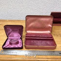 Antique Velvet Jewelry Presentation Box Lot Ring Display VTG Empty Purple Deco