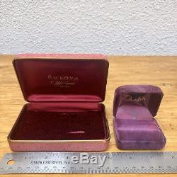 Antique Velvet Jewelry Presentation Box Lot Ring Display VTG Empty Purple Deco