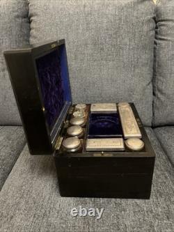 Antique Victorian Coromandel Traveling Vanity Box Brass Inlay Secret Doors