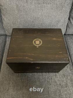 Antique Victorian Coromandel Traveling Vanity Box Brass Inlay Secret Doors