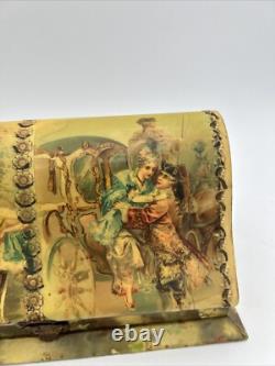 Antique Victorian Era Flip Open Vanity Toiletry Box 9.75x4.75x5