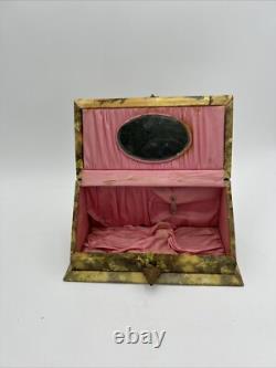 Antique Victorian Era Flip Open Vanity Toiletry Box 9.75x4.75x5