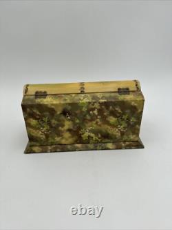 Antique Victorian Era Flip Open Vanity Toiletry Box 9.75x4.75x5