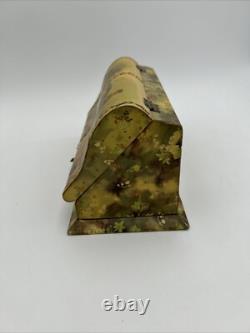 Antique Victorian Era Flip Open Vanity Toiletry Box 9.75x4.75x5