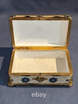 Antique Victorian Papier Mache Jewellery Trinket Box Unique Beautiful Work! (FS)
