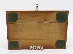 Antique Victorian Work Box Trinket Box with Key & Compartments 12 x 8 x 3.25