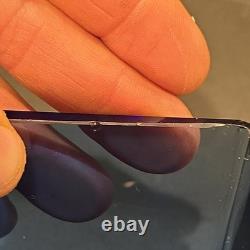 Antique Victorian cobalt glass box with bronze trim & turquoise accents (4)