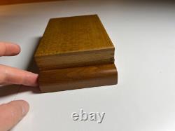 Antique Vintage Art Deco Playing Card Box Case Ornate QUILTED MAPLE Wood Wooden