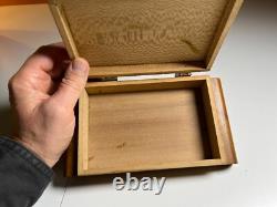 Antique Vintage Art Deco Playing Card Box Case Ornate QUILTED MAPLE Wood Wooden