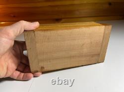 Antique Vintage Art Deco Playing Card Box Case Ornate QUILTED MAPLE Wood Wooden