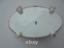 Antique Vintage Capodimonte Italy Lg Footed Hinged Box Jewelry Casket 8 1/4