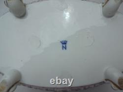 Antique Vintage Capodimonte Italy Lg Footed Hinged Box Jewelry Casket 8 1/4