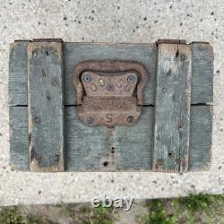 Antique Vintage Dairy Wooden Milk Delivery Box Green
